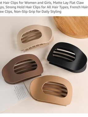 Matte Oversized Claw Hair Clip Set - Neutral Tones